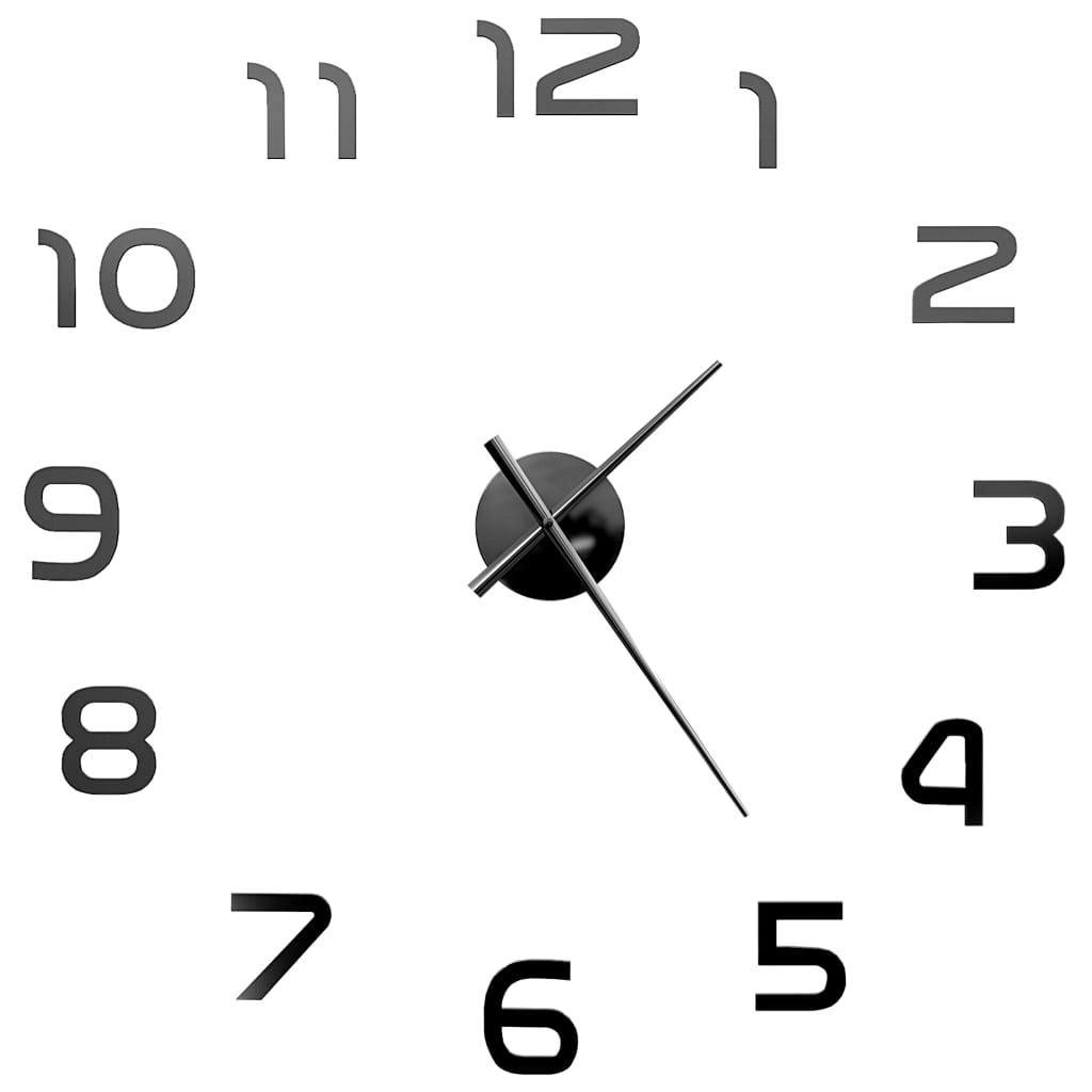 vidaXL 3D nástenné hodiny s moderným dizajnom 100 cm XXL čierne