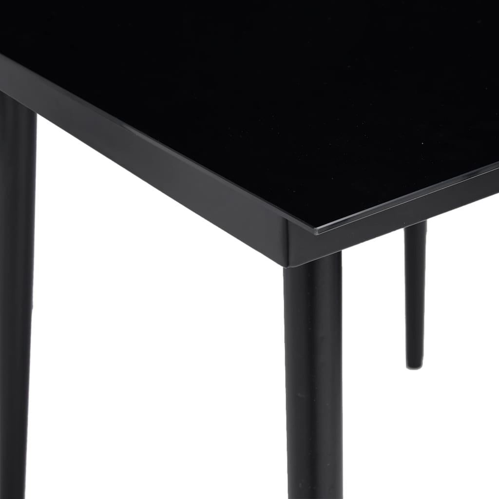 vidaXL Záhradný jedálenský stôl čierny 200x100x74cm oceľ a sklo