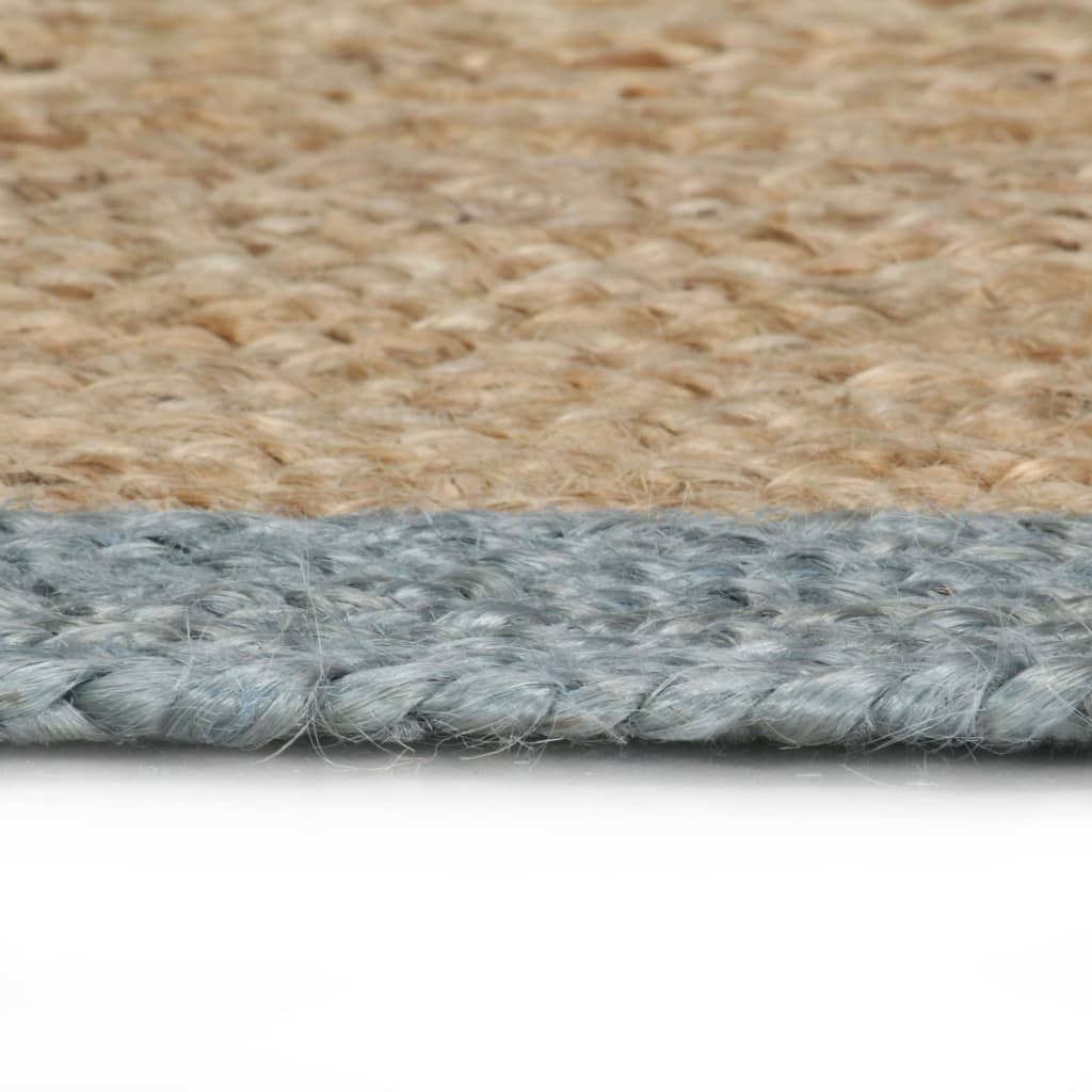 vidaXL Ručne vyrobený jutový koberec s olivovo-zelenými okrajmi 90 cm