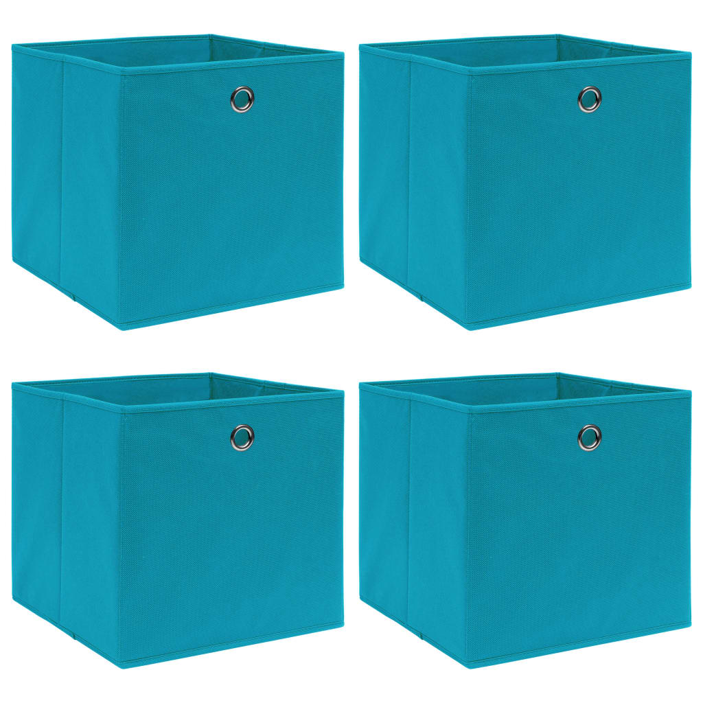 vidaXL Úložné boxy 4 ks, svetlomodré 32x32x32 cm, látka