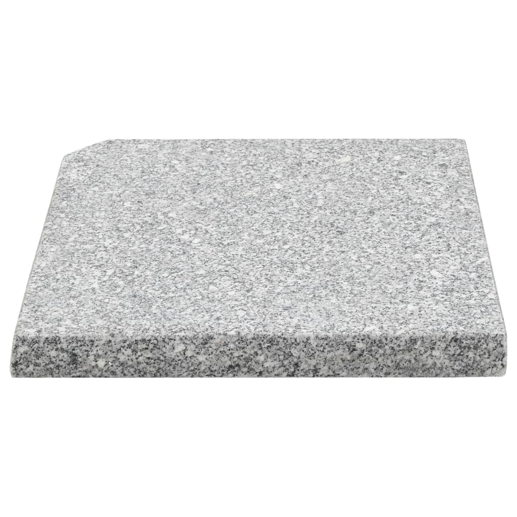 vidaXL Závažia pre slnečník 4 ks sivé granitové štvorcové 100 kg