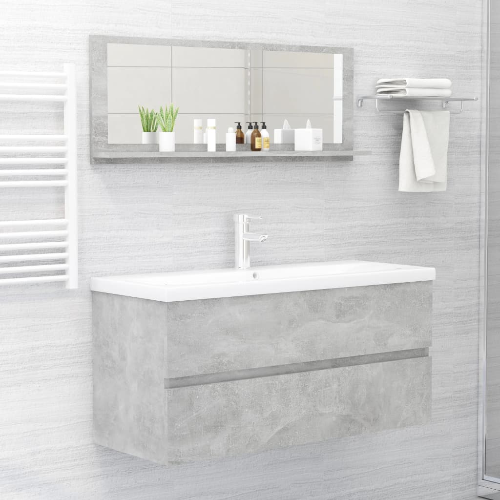 vidaXL Kúpeľňové zrkadlo, betónovo sivé 100x10,5x37cm kompozitné drevo