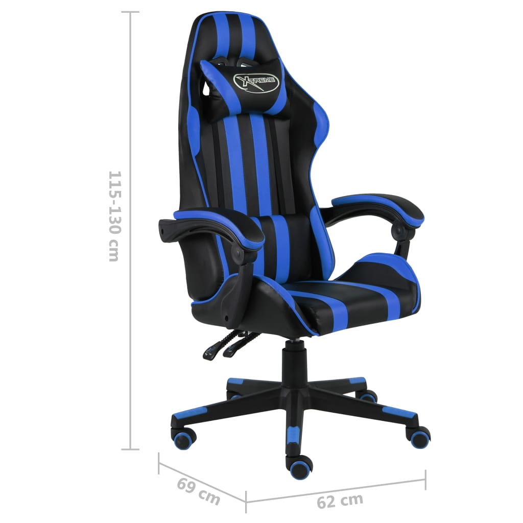 vidaXL Herná stolička čierna a modrá umelá koža