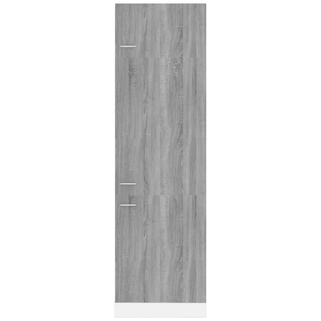 vidaXL Skrinka na chladničku sivá sonoma 60x57x207 cm spracované drevo