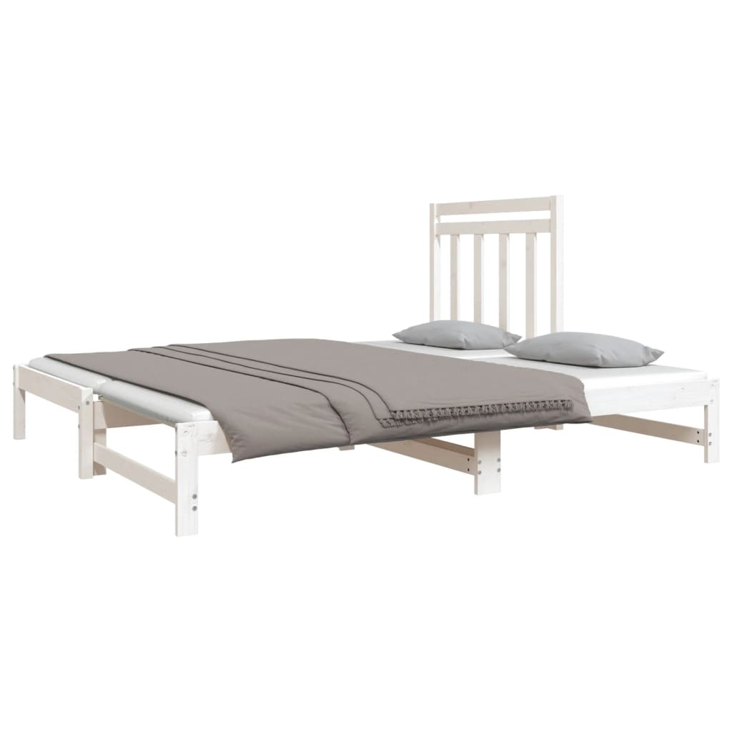 vidaXL Rozkladacia denná posteľ biela 2x(90x190) cm borovicový masív