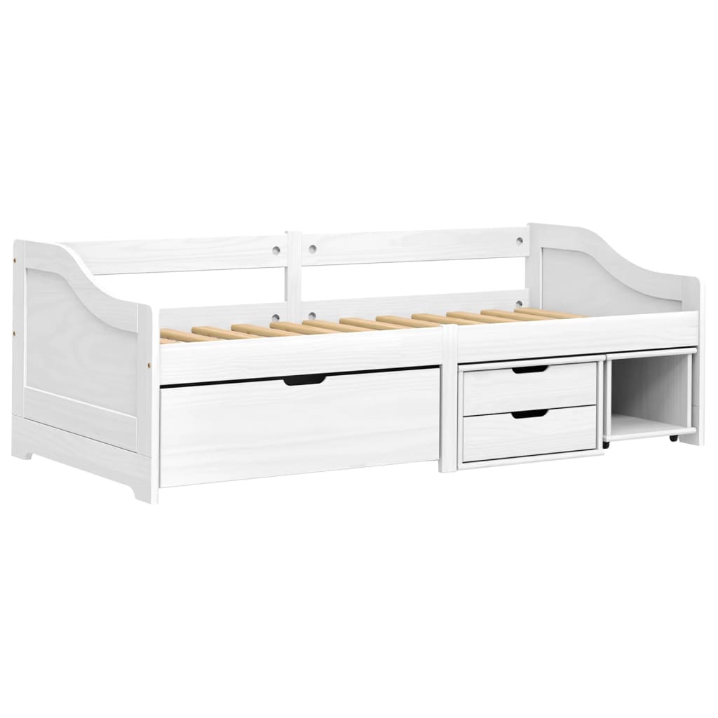 vidaXL Denná posteľ s 3 zásuvkami IRUN biela 90x200cm masívna borovica
