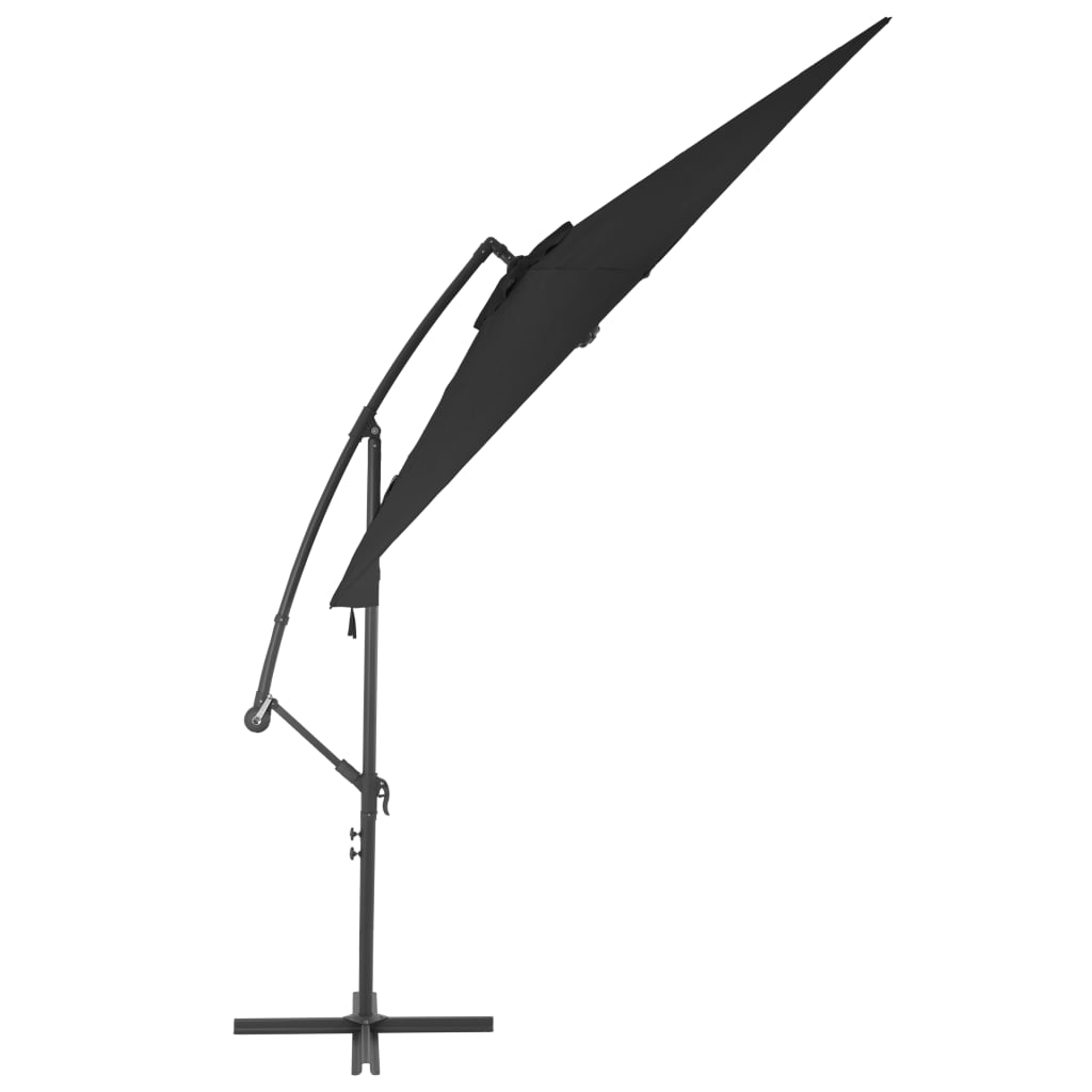 vidaXL Závesný slnečník s hliníkovou tyčou 300 cm, čierny