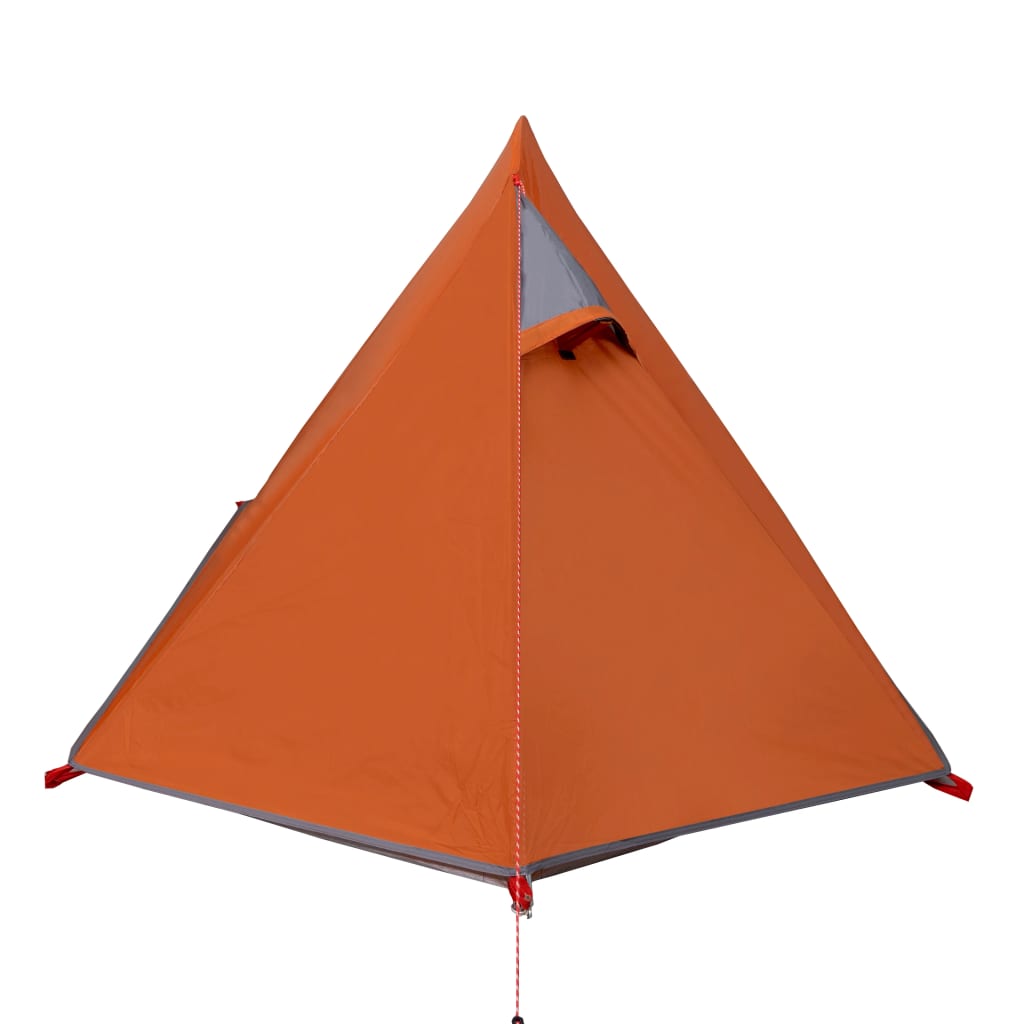 vidaXL Kempingový stan, kupola, 2 osoby, sivo oranžový, vodoodolný