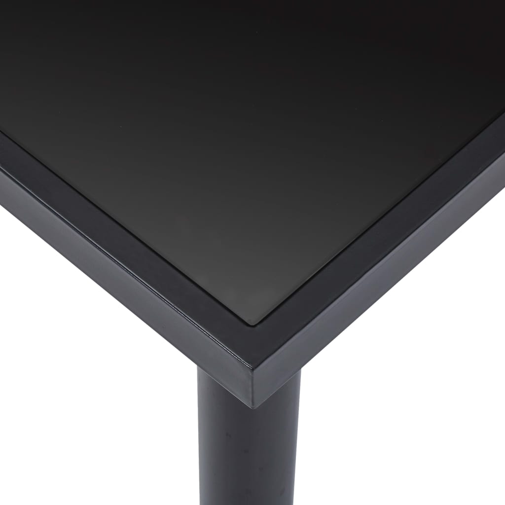 vidaXL Jedálenský stôl, čierny 200x100x75 cm, tvrdené sklo