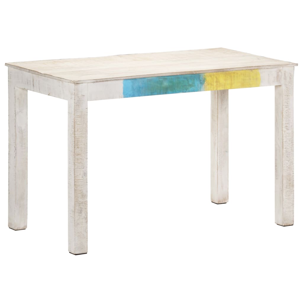 vidaXL Jedálenský stôl biely 120x60x76 cm mangovníkový masív
