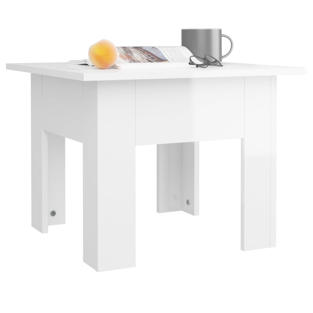 vidaXL Konferenčný stolík lesklý biely 55x55x42 cm kompozitné drevo