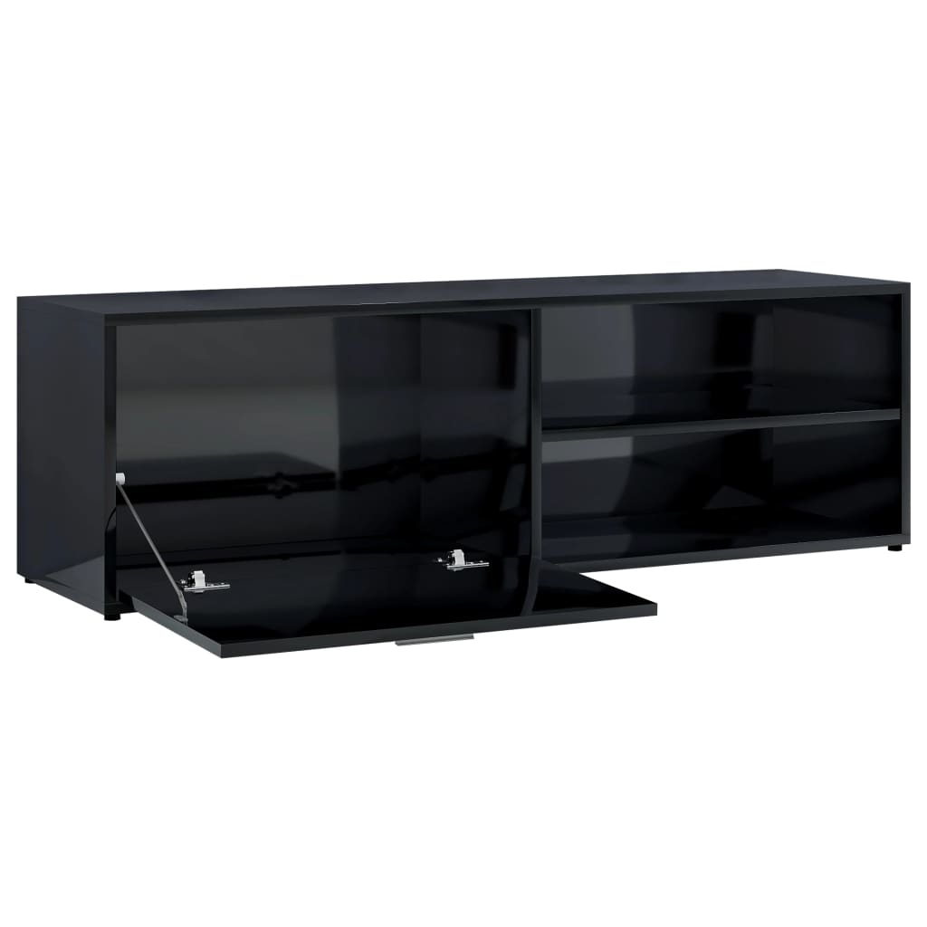 vidaXL TV skrinka, lesklá čierna 120x34x37 cm, drevotrieska