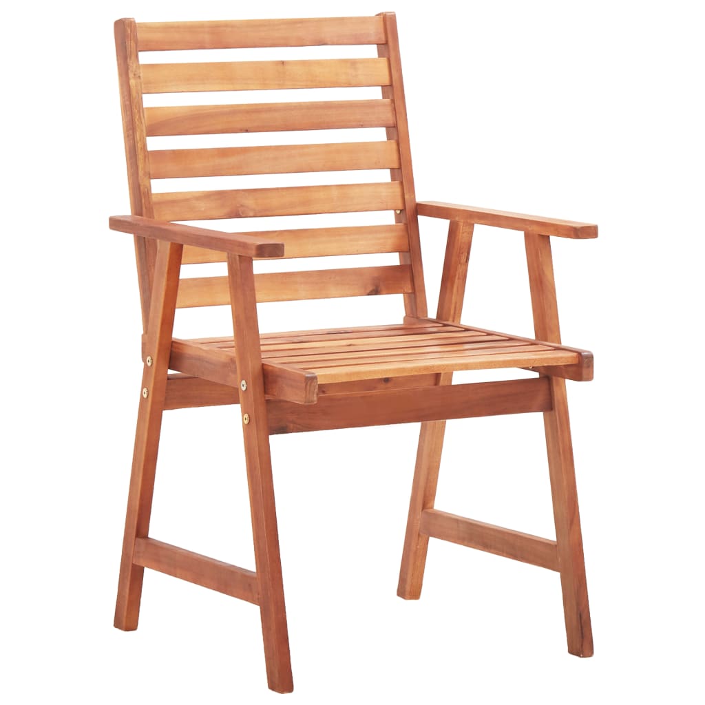 vidaXL Vonkajšie jedálenské stoličky 4 ks s podložkami akáciové drevo