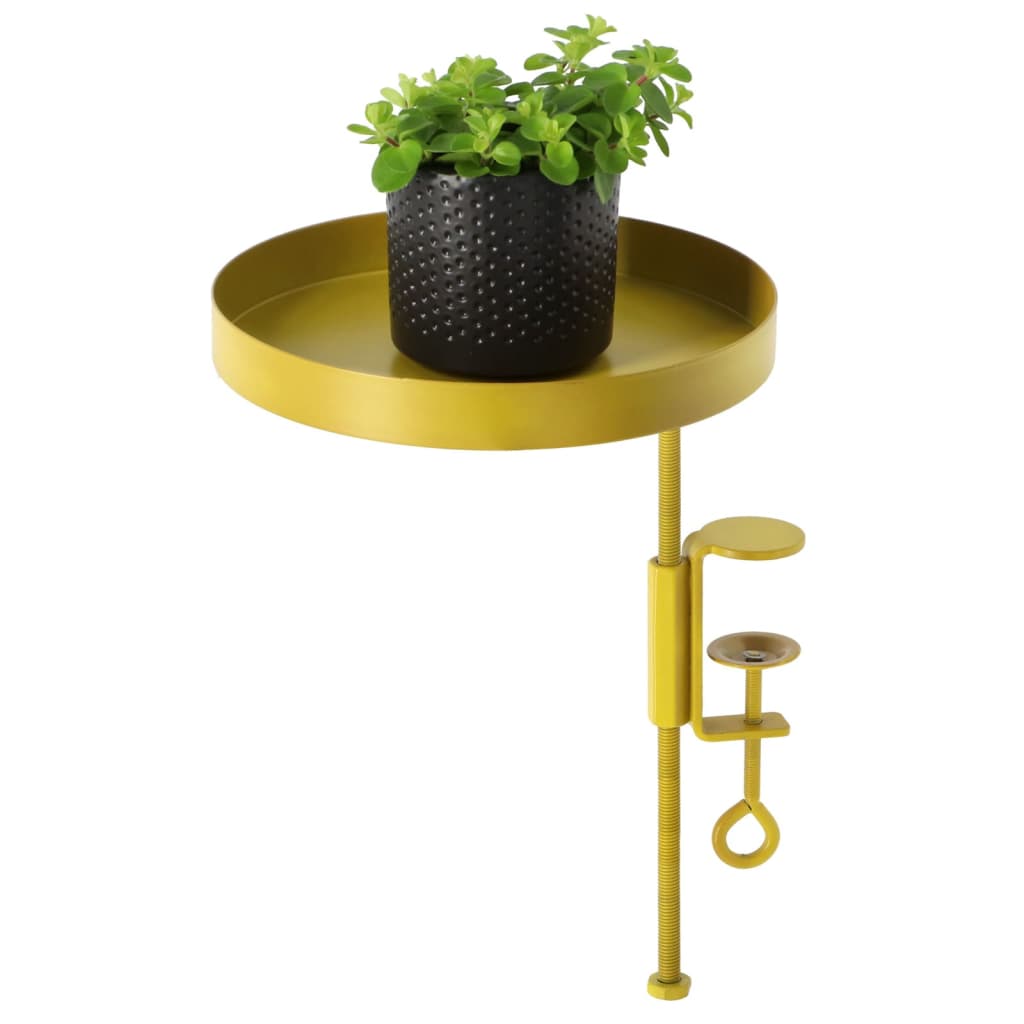 Esschert Design Podnos na rastliny so svorkou okrúhly zlatý M