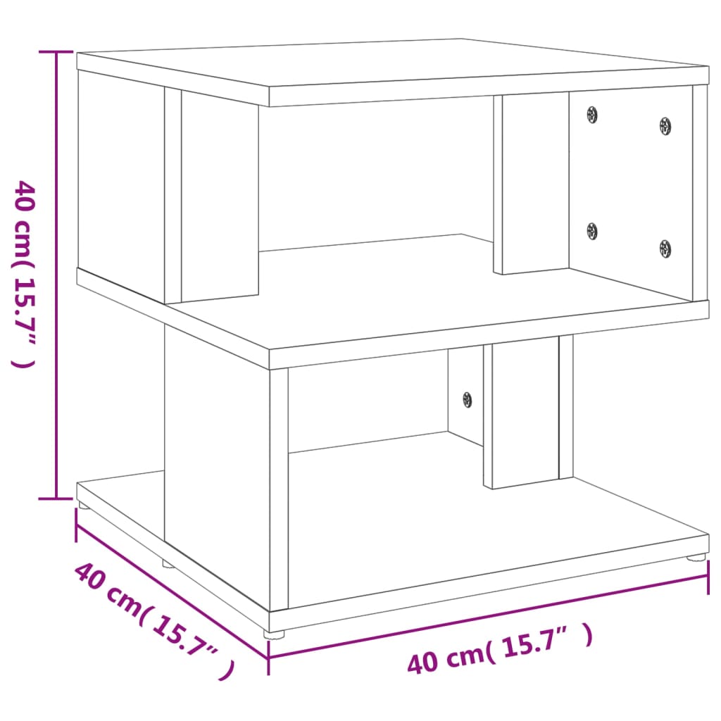 vidaXL Príručný stolík betónovosivý 40x40x40 cm drevotrieska
