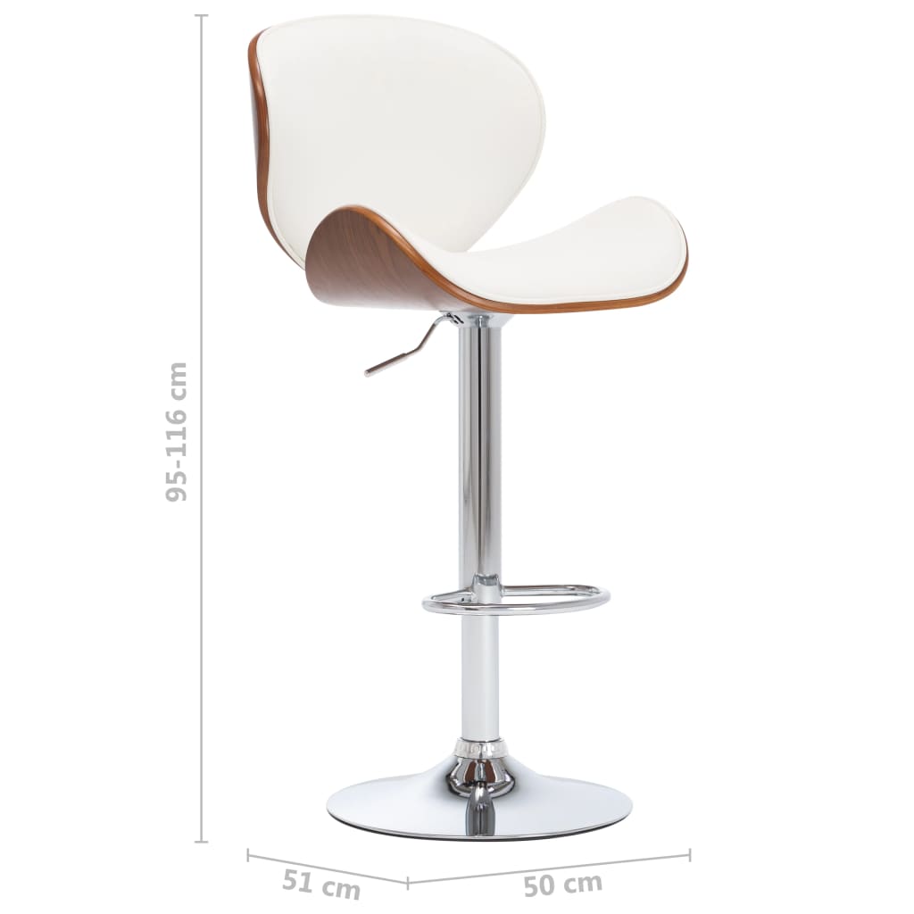 vidaXL Barová stolička, biela, umelá koža