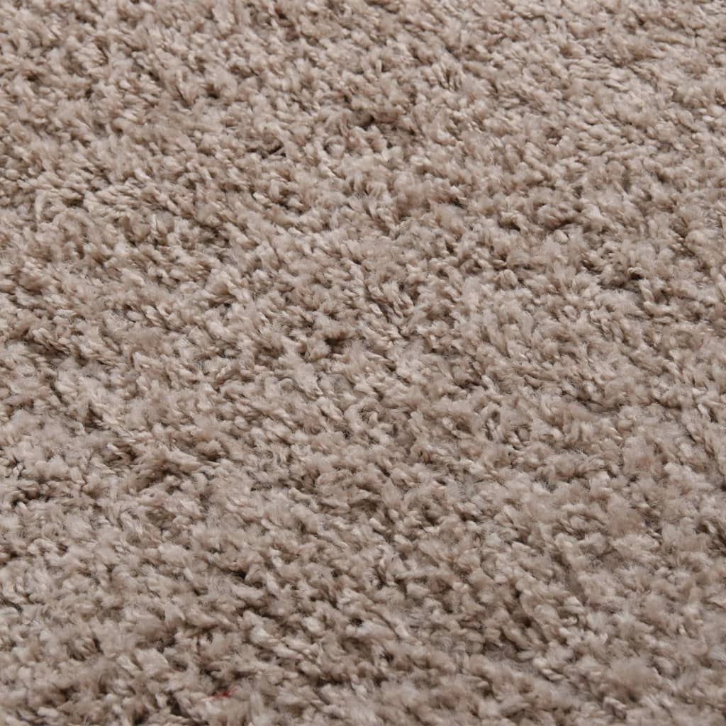 vidaXL Chlpatý koberec s vysokým vlasom béžový 140x200 cm