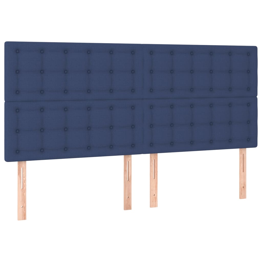 vidaXL Čelá postele 4 ks modrý 100x5x78/88 cm látka