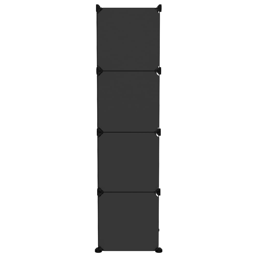 vidaXL Organizér v tvare úložných kociek s 9 kockami čierny PP