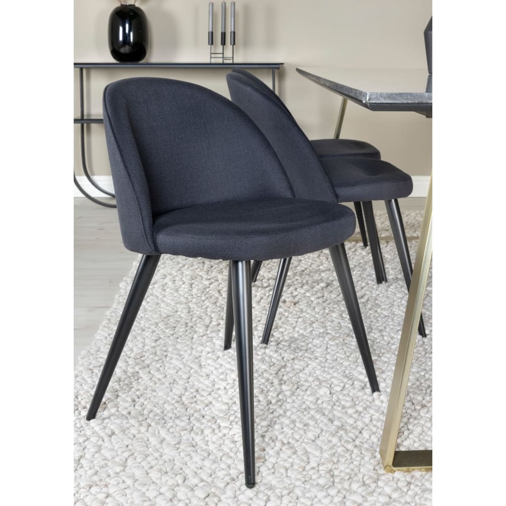 Venture Home Jedálenské stoličky 2 ks Velvet polyester čierne