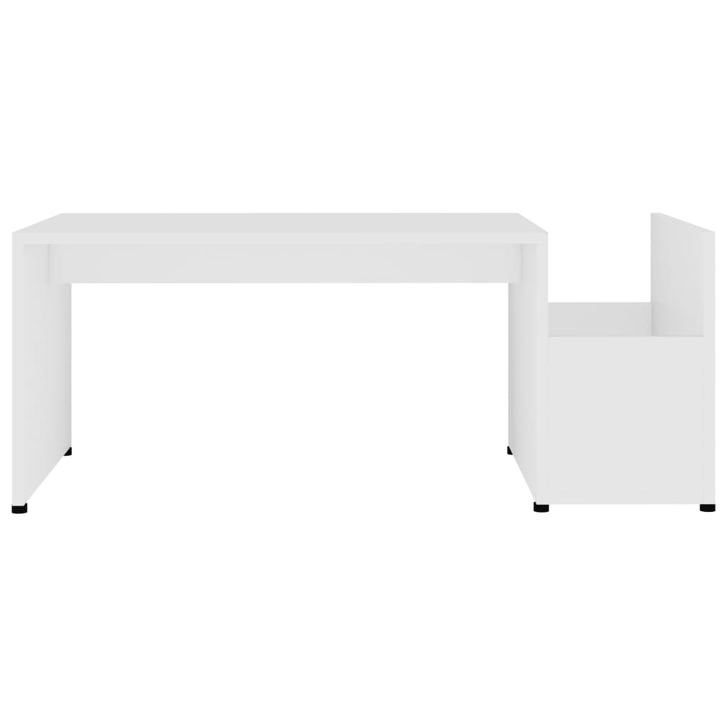vidaXL Konferenčný stolík biely 90x45x35 cm drevotrieska