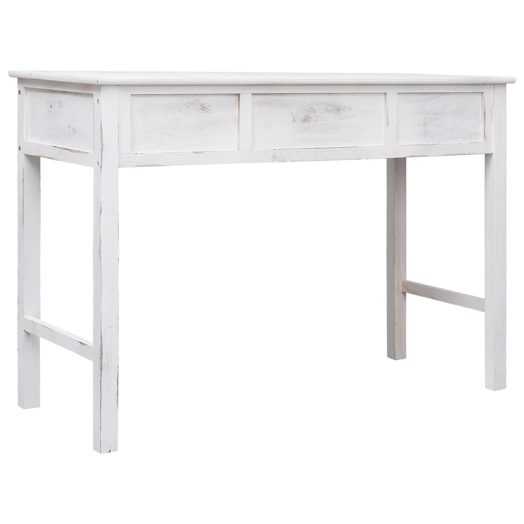 vidaXL Konzolový stolík starožitný biely 110x45x76 cm drevený