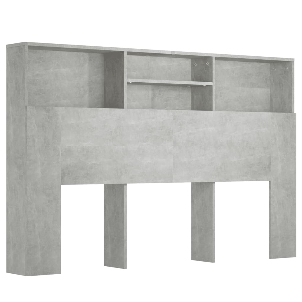 vidaXL Čelo postele so skrinkou betónovo sivé 160x19x103,5 cm