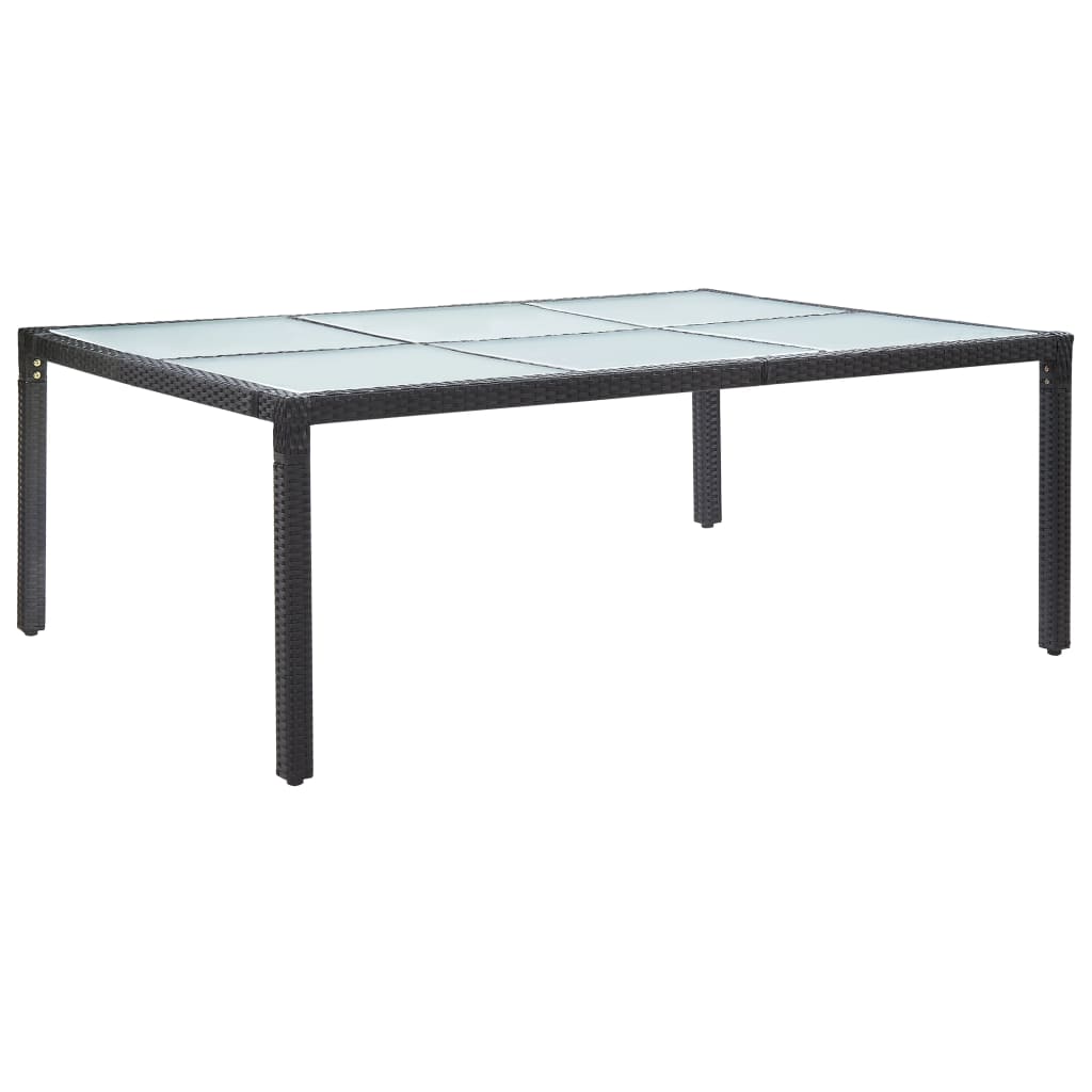 vidaXL Vonkajší jedálenský stôl čierny 200x150x74 cm polyratan