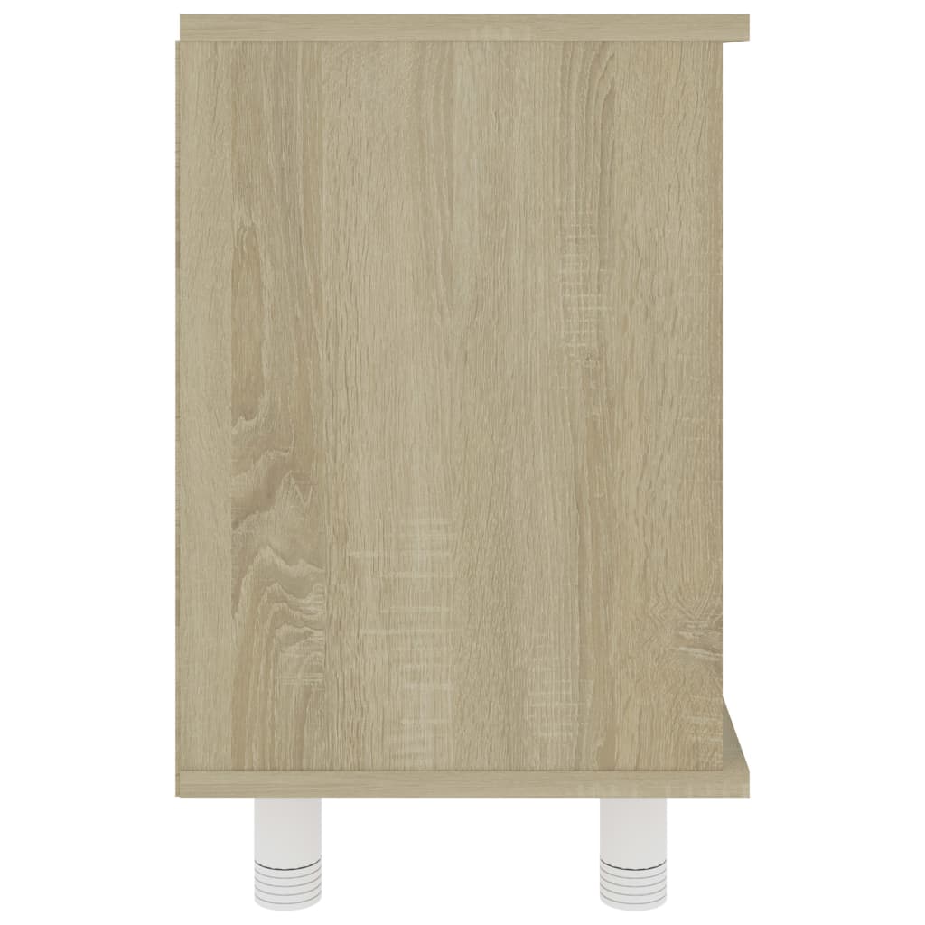 vidaXL Skrinka do kúpeľne, biela+sonoma 60x32x53,5cm, kompozitné drevo
