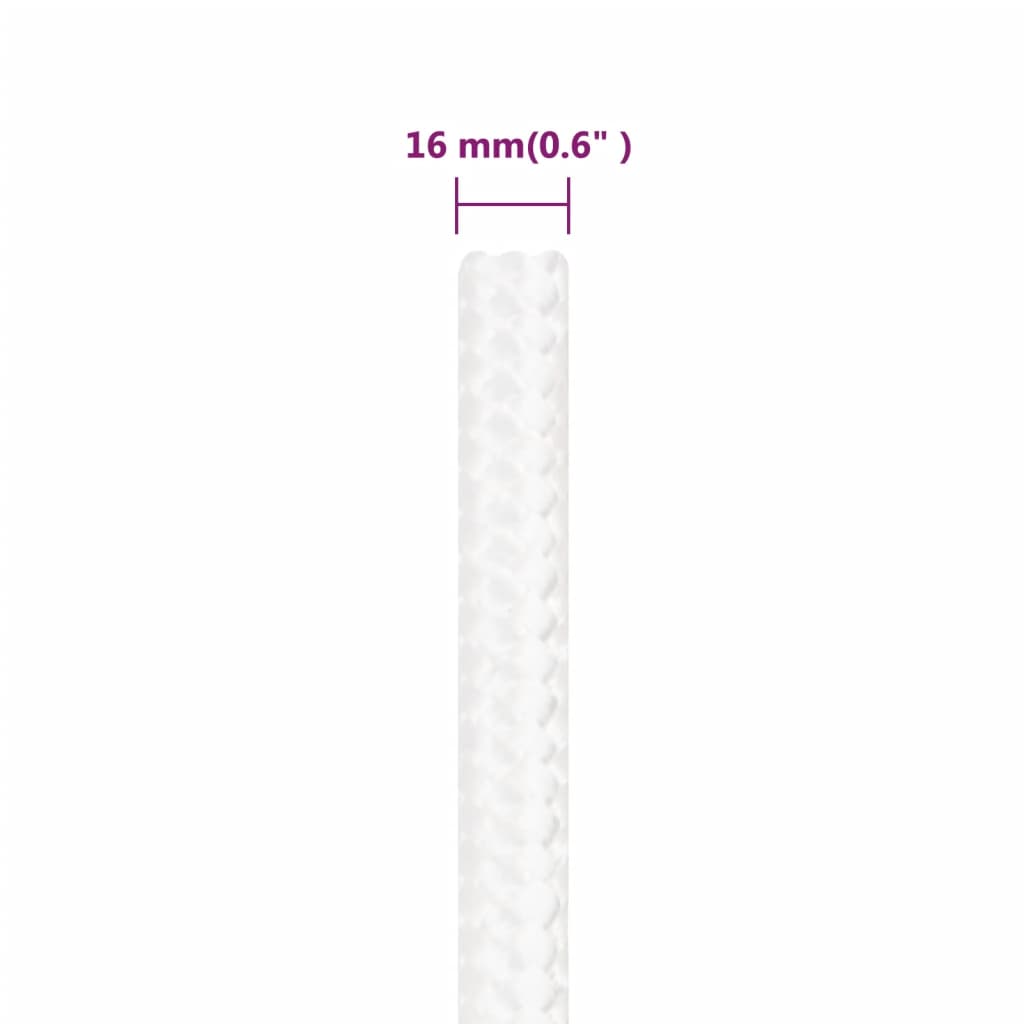 vidaXL Lodné lano biele 16 mm 25 m polypropylén