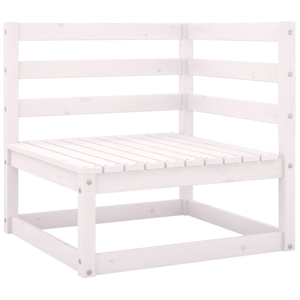 vidaXL 5-dielna záhradná sedacia súprava biela masívne borovicové drevo