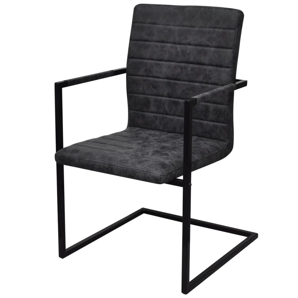 vidaXL Konzolové jedálenské stoličky 2 ks čierne umelá koža