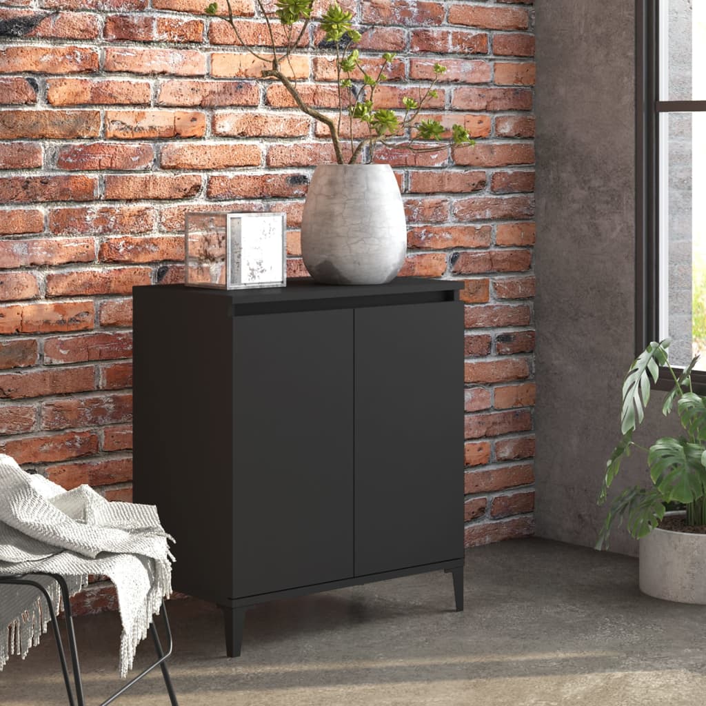 vidaXL Komoda, čierna 60x35x70 cm, kompozitné drevo