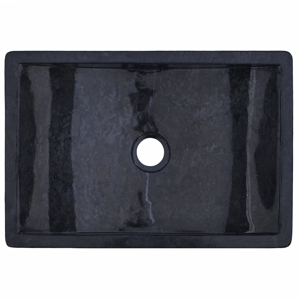 vidaXL Kúpelňová skrinka tíkový masív s umývadlami mramor čierny