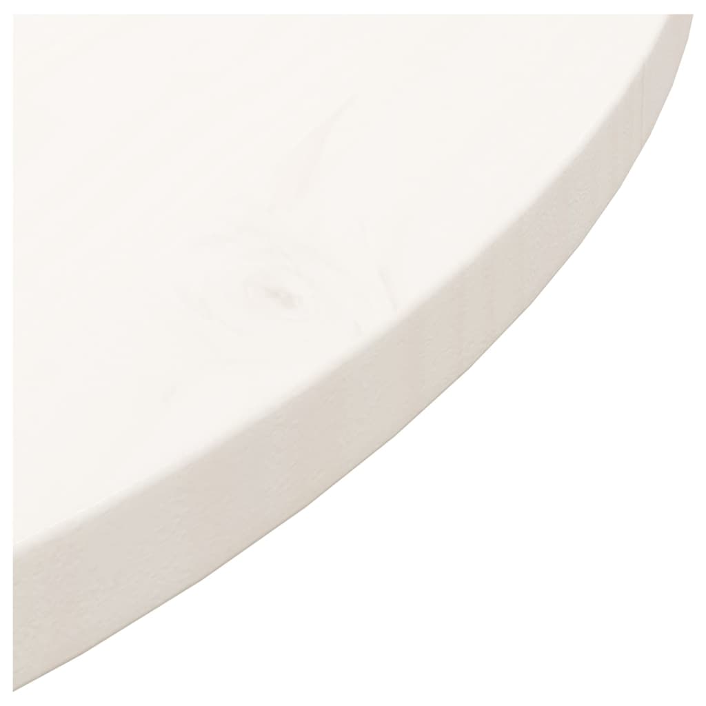 vidaXL Stolová doska biela Ø70x2,5 cm masívna borovica