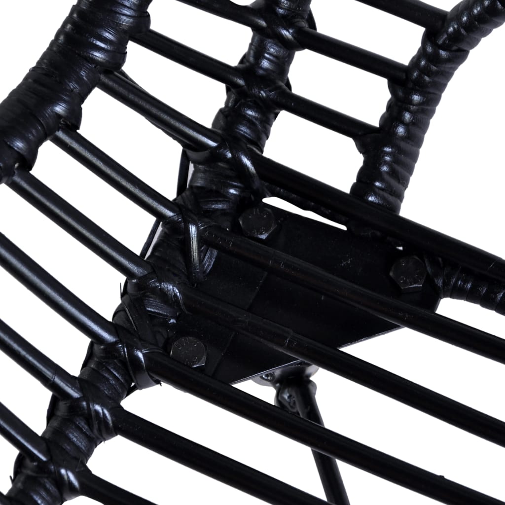 vidaXL Jedálenské stoličky 6 ks, čierne, prírodný ratan