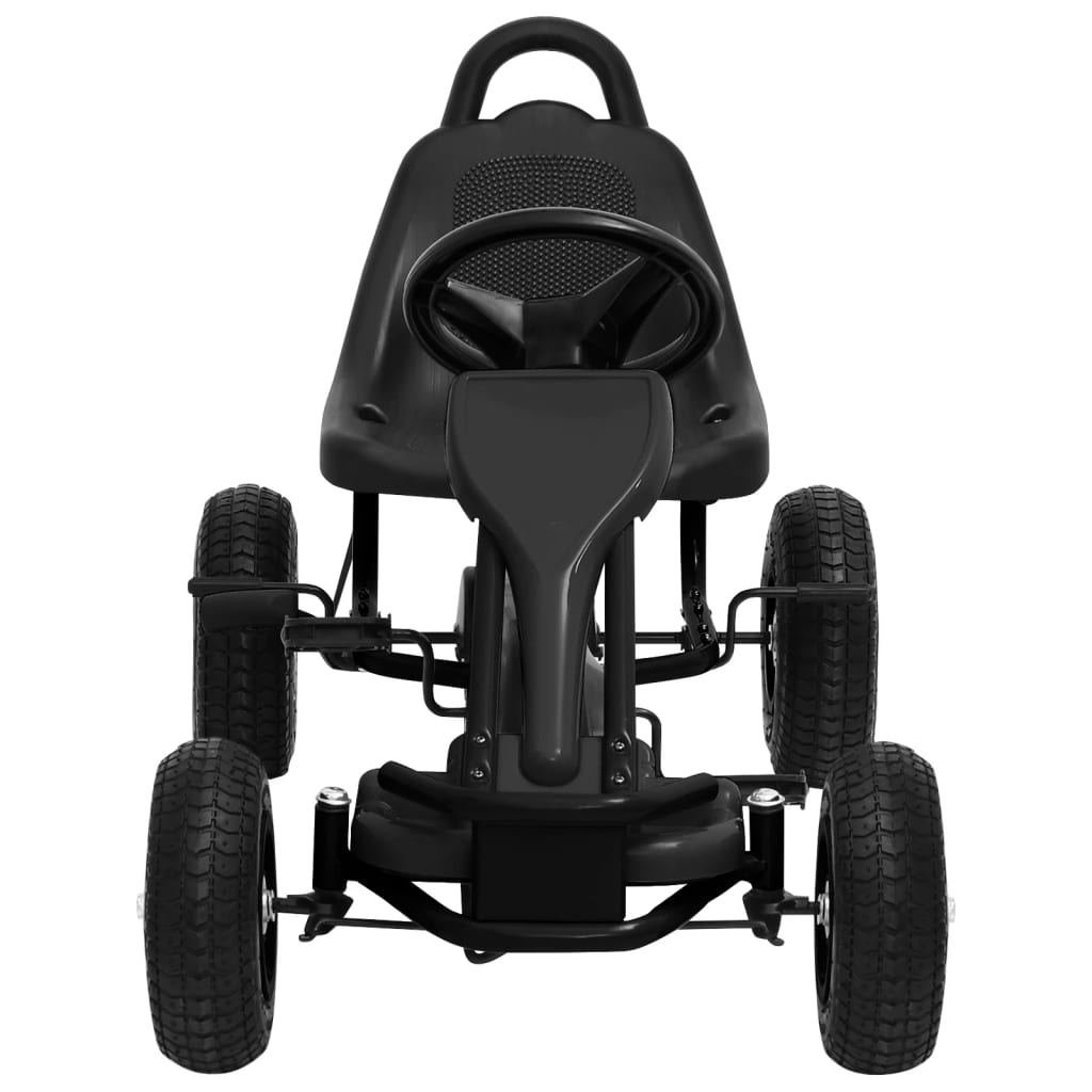 vidaXL Detská šľapacia motokára s pneumatikami, čierna