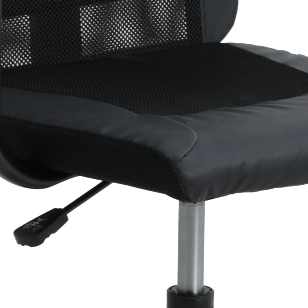 vidaXL Kancelárska stolička nastaviteľná výška čierna látka+umelá koža