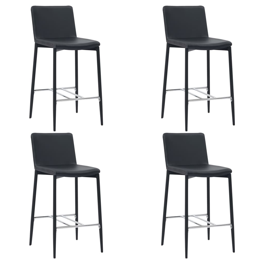 vidaXL Barové stoličky 4 ks, čierne, umelá koža