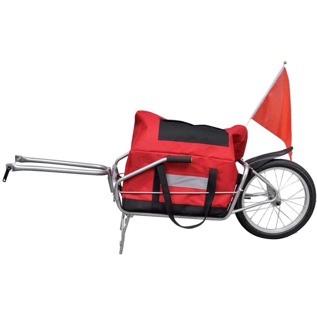 Nákladný vozík za bicykel s jednými kolesom a úložnou taškou
