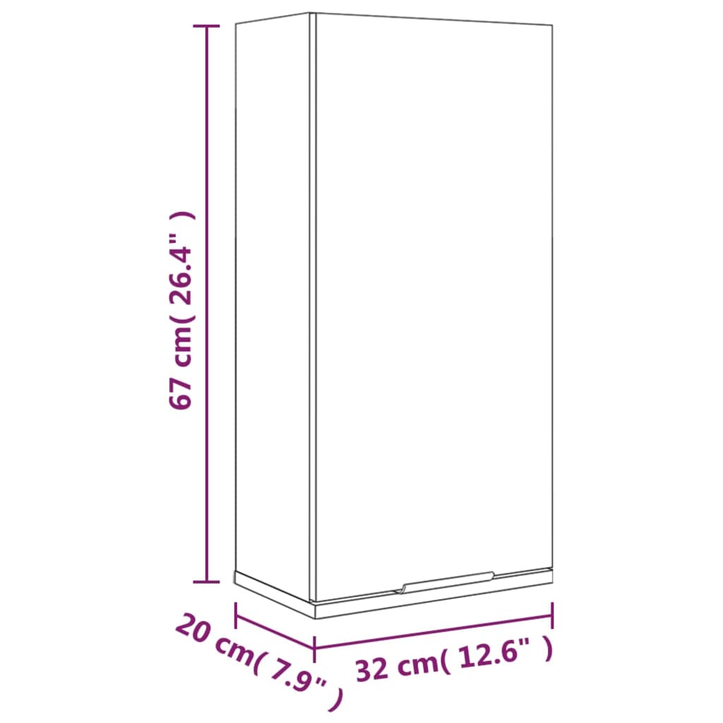 vidaXL Nástenná kúpeľňová skrinka biela 32x20x67 cm
