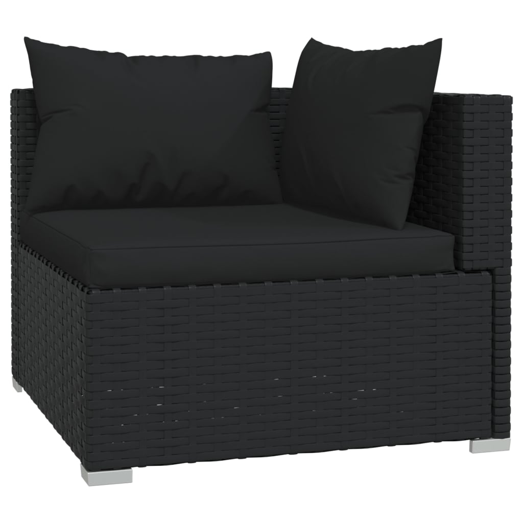 vidaXL 12-dielna záhradná sedacia súprava s vankúšmi polyratan čierna