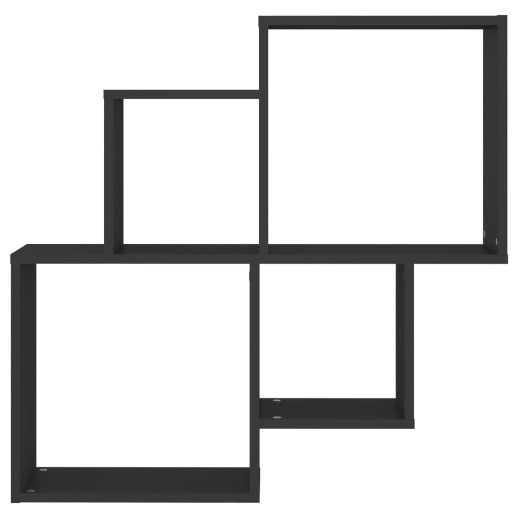 vidaXL Nástenná polica, kocka, čierna 80x15x78,5 cm, kompozitné drevo