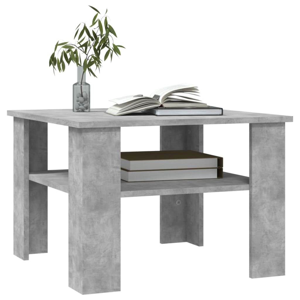 vidaXL Konferenčný stolík betónovo-sivý 60x60x42 cm drevotrieska