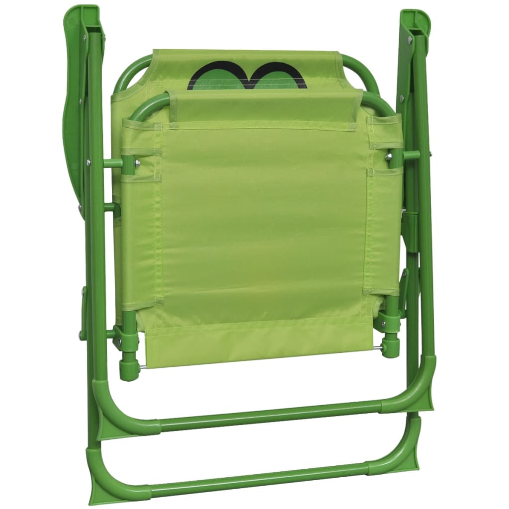 vidaXL 3-dielna detská záhradná bistro súprava so slnečníkom zelená