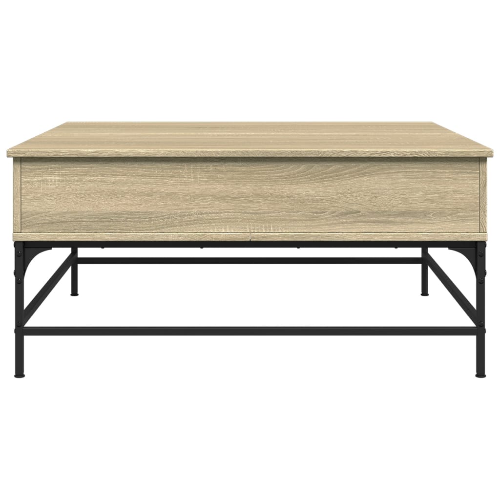 vidaXL Konferenčný stolík, dub sonoma 95x95x45cm, kompozitné drevo+kov