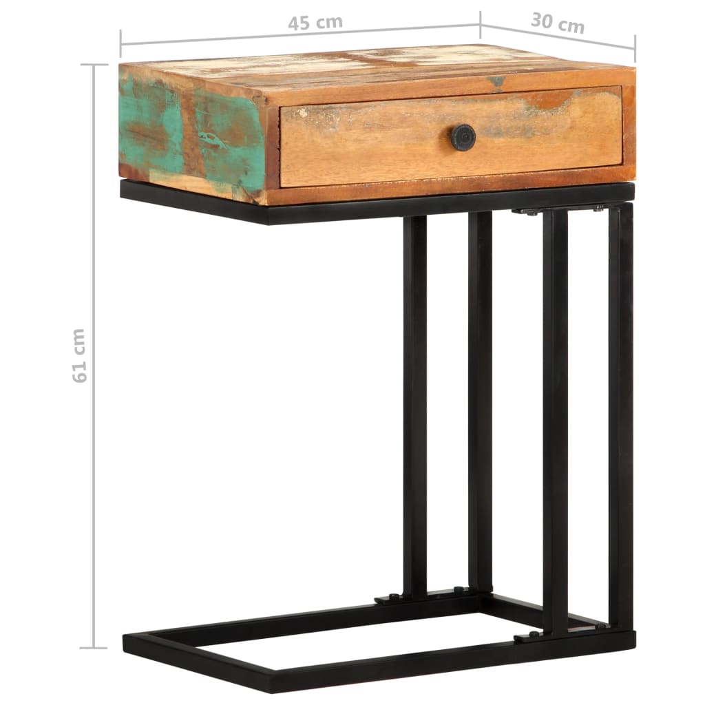 vidaXL Príručný stolík v tvare U 45x30x61 cm, recyklovaný masív