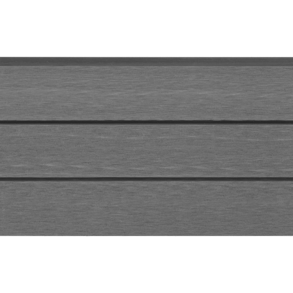 vidaXL Náhradné plotové dosky 9 ks, WPC, 170 cm, sivé