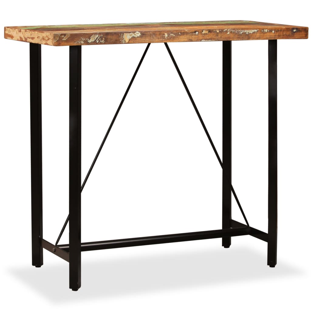 vidaXL Barový stôl, recyklovaný masív 120x60x107 cm