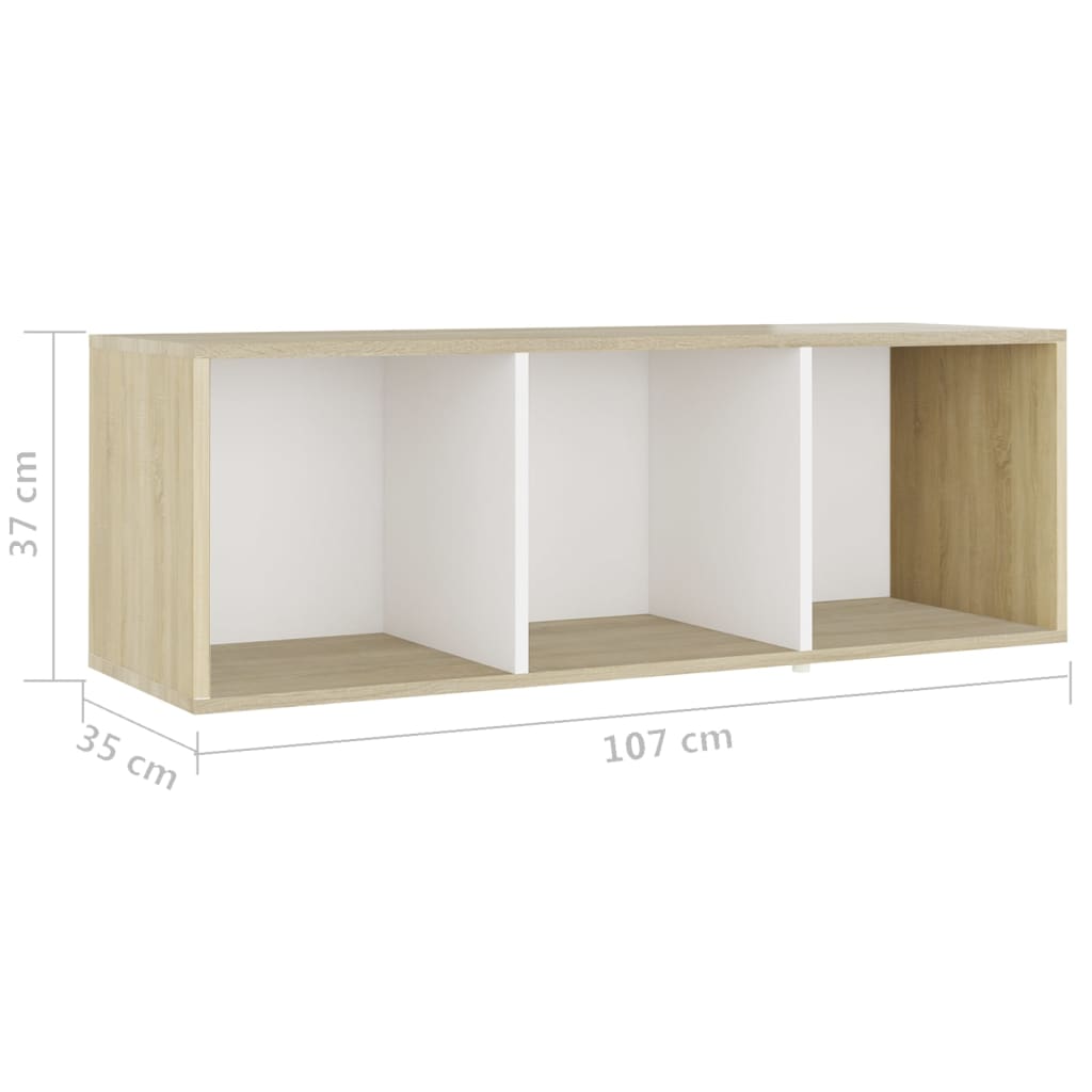 vidaXL 5-dielna súprava TV skriniek biela a dub sonoma drevotrieska